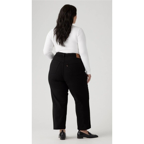 Levi's Premium Ribcage Straight Ankle Jeans Womens 18W Black Button Fly - Picture 8 of 8